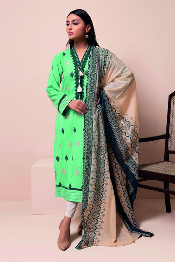 M22102 Green Khaadi Online Spring Summer 2022